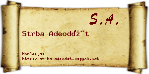 Strba Adeodát névjegykártya